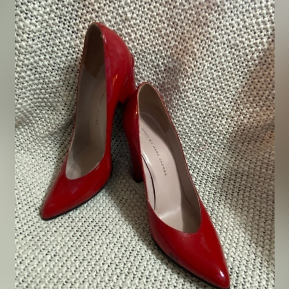 Marc By Marc Jacob’s Red Patent Leather Heel, Size‎ 38 (7.5)